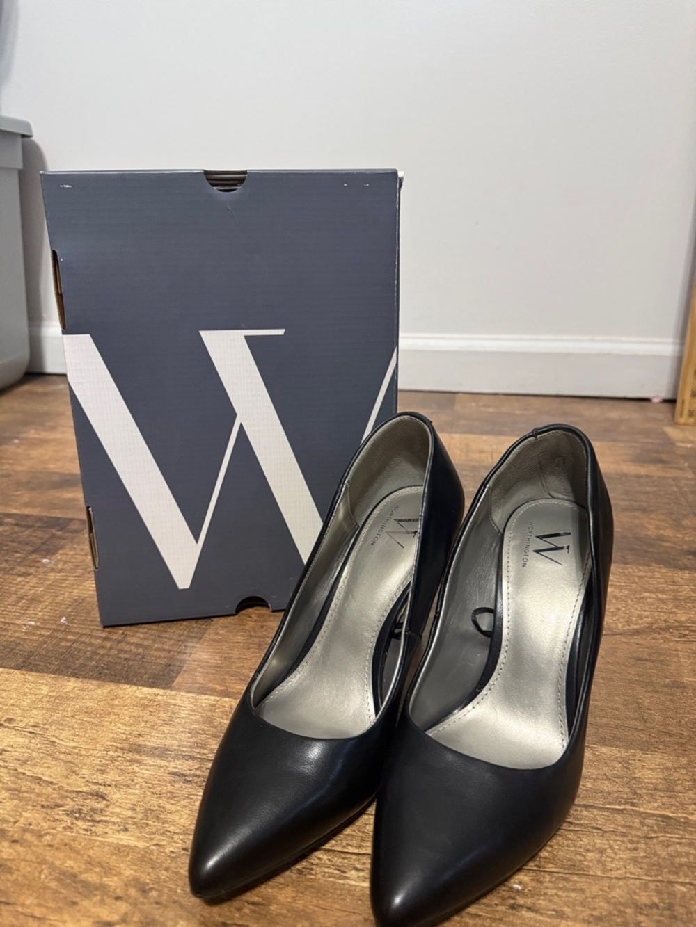 Worthington Black Pointed-Toe Stiletto Pumps Wor Zito 7.5